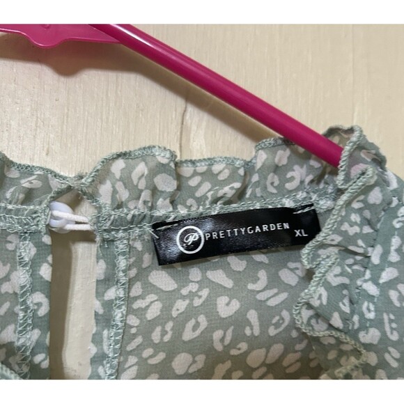 PrettyGarden XL Floral Pastel Tiered Ruffle Sleeve Feminine Romantic Soft Girl - Picture 3 of 12